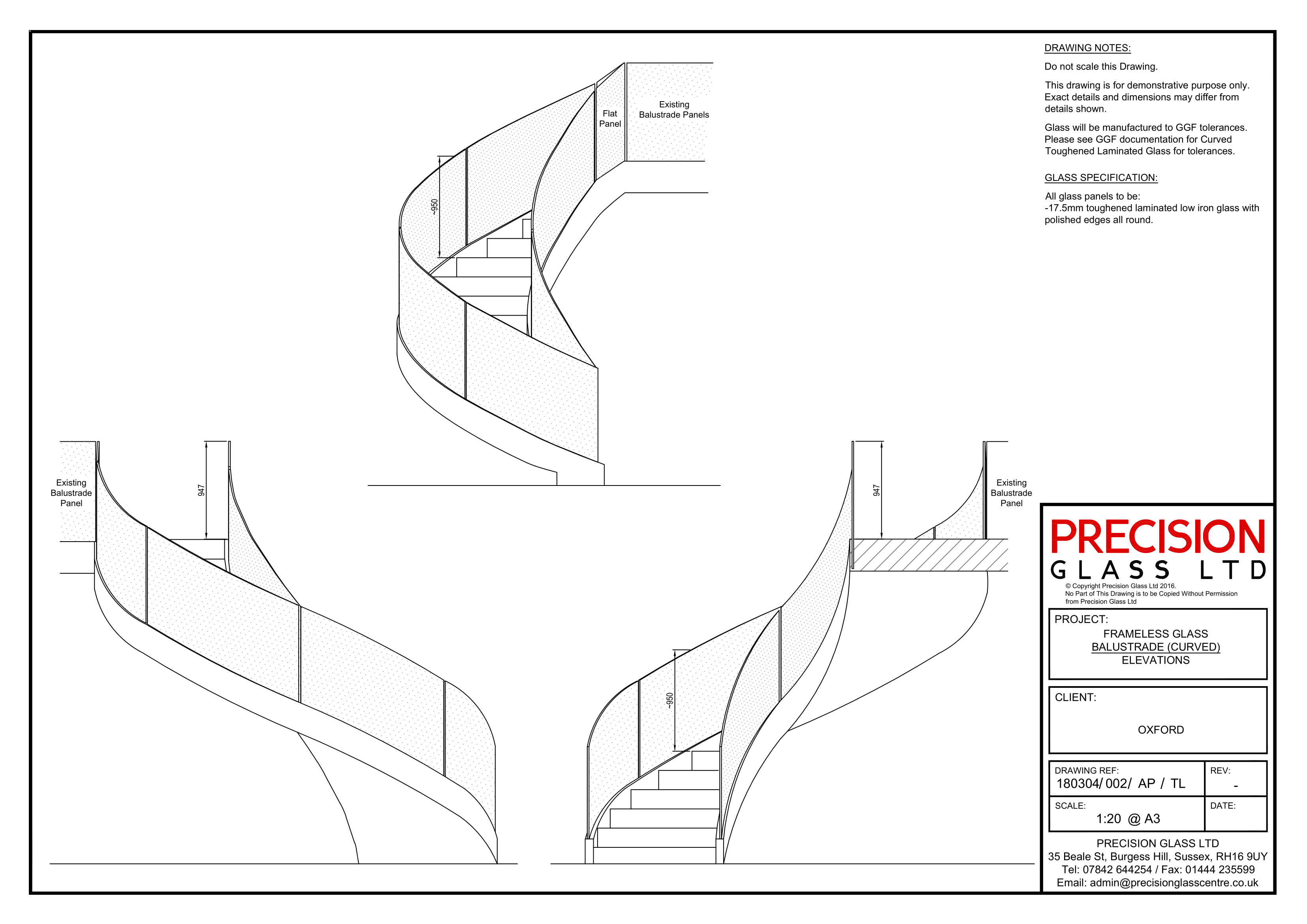 Curved Balustrade Drawing